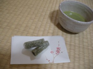 Fuki sweets and matcha tea